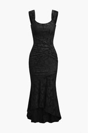 Czarna maxi sukienka w kwiaty