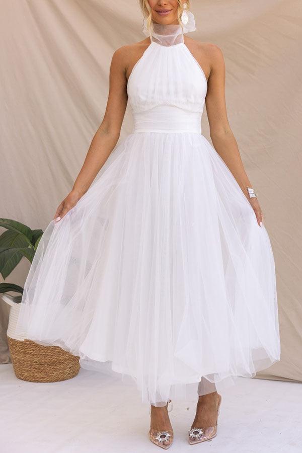 Sukienka maxi z tiulu z detalami w stylu fairy vibes