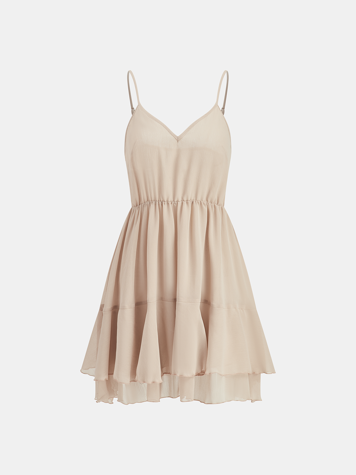 Zestaw Mini Sukienki z Tiered Ruffle Chiffon z Podszewką