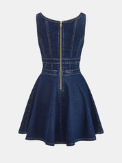 Sukienka mini z denimu z podwójnym zapięciem