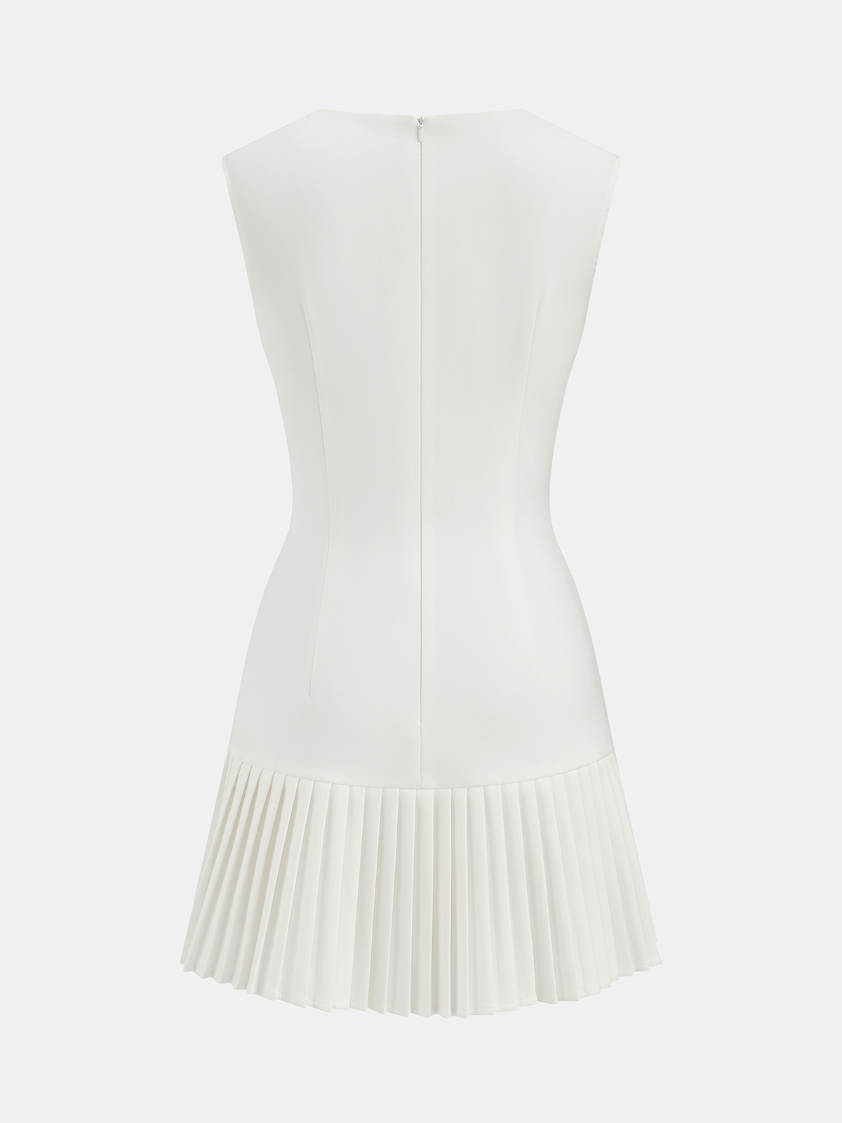 Metaliczna Sukienka Mini Bez Rękawów Slim Fit z Faldami