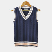 Męski Wygodny Bezrękawnik V-Neck do Stylizacji Warstwowej