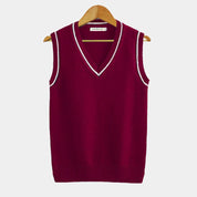 Męski Wygodny Bezrękawnik V-Neck do Stylizacji Warstwowej