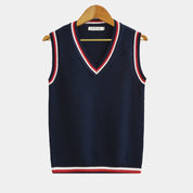 Męski Wygodny Bezrękawnik V-Neck do Stylizacji Warstwowej