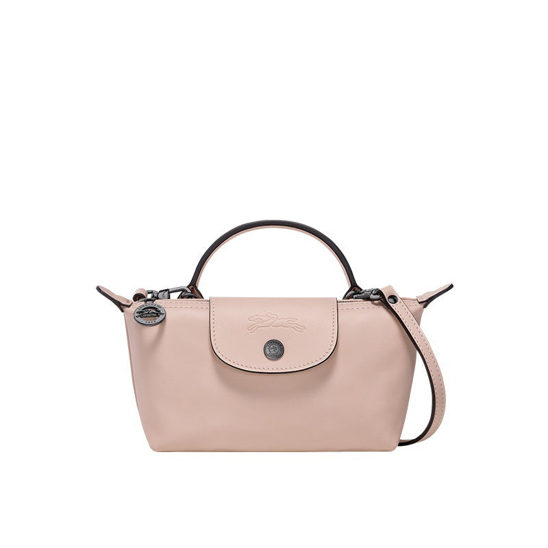 Mini Skórzana Torebka Longchamp - Różowa