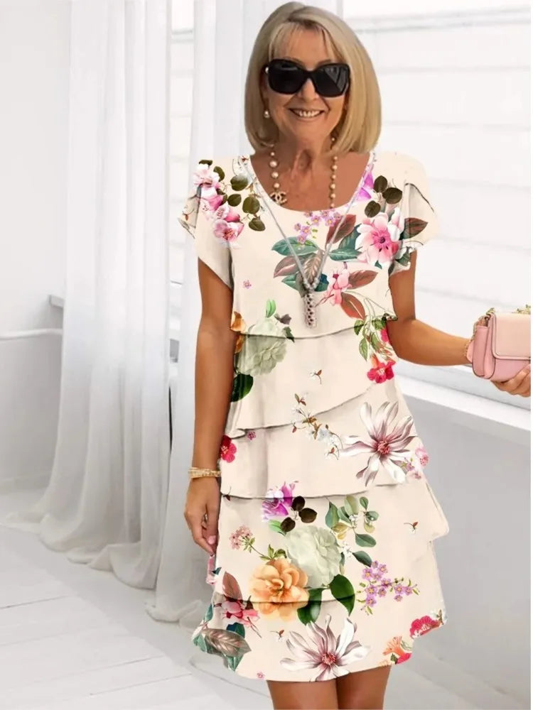 Camille – Sukienka elegancka, zwiewna z falbanami