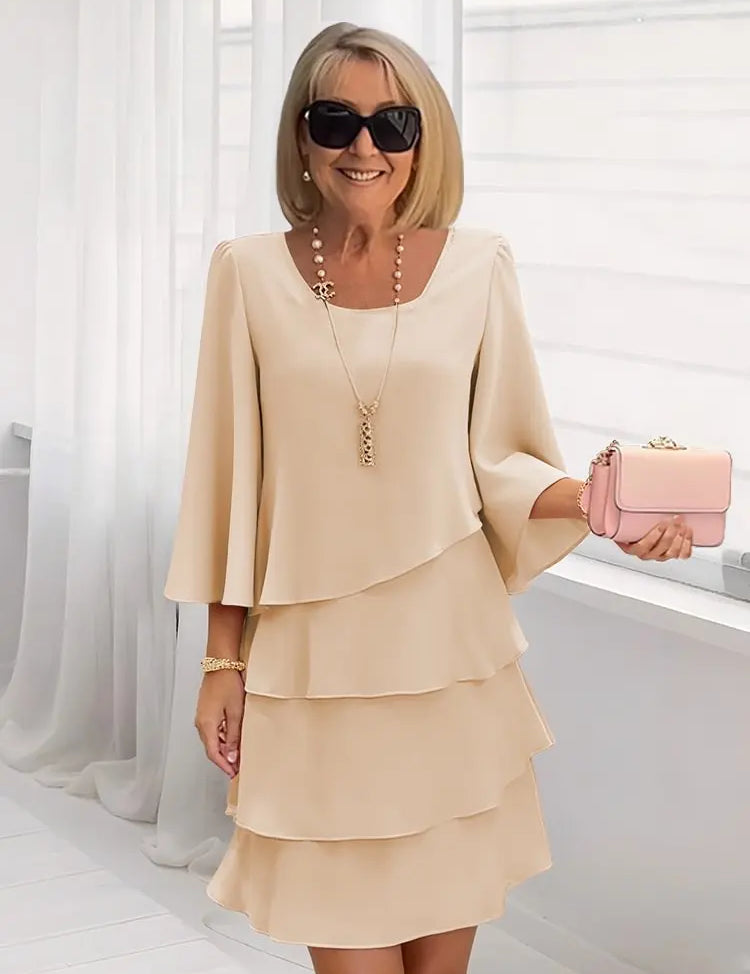 Élise – Sukienka elegancka w zwiewnym stylu z falbanami