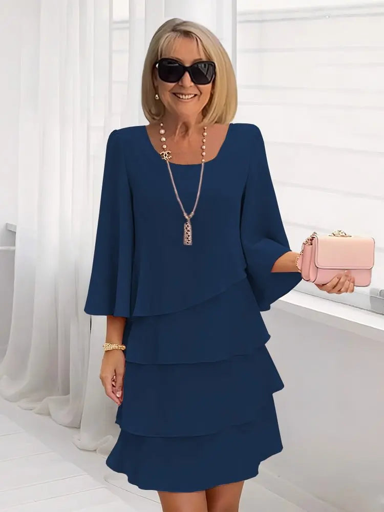 Élise – Sukienka elegancka w zwiewnym stylu z falbanami