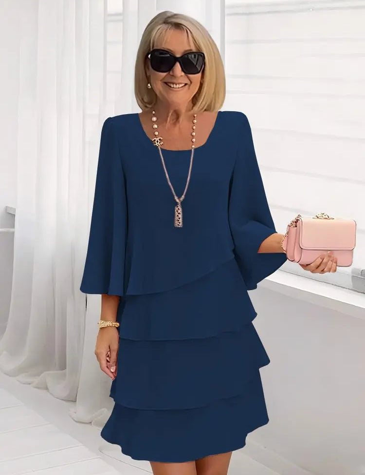 Élise – Sukienka elegancka w zwiewnym stylu z falbanami