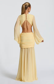 Sukienka Andrina Maxi - Cytrynowa