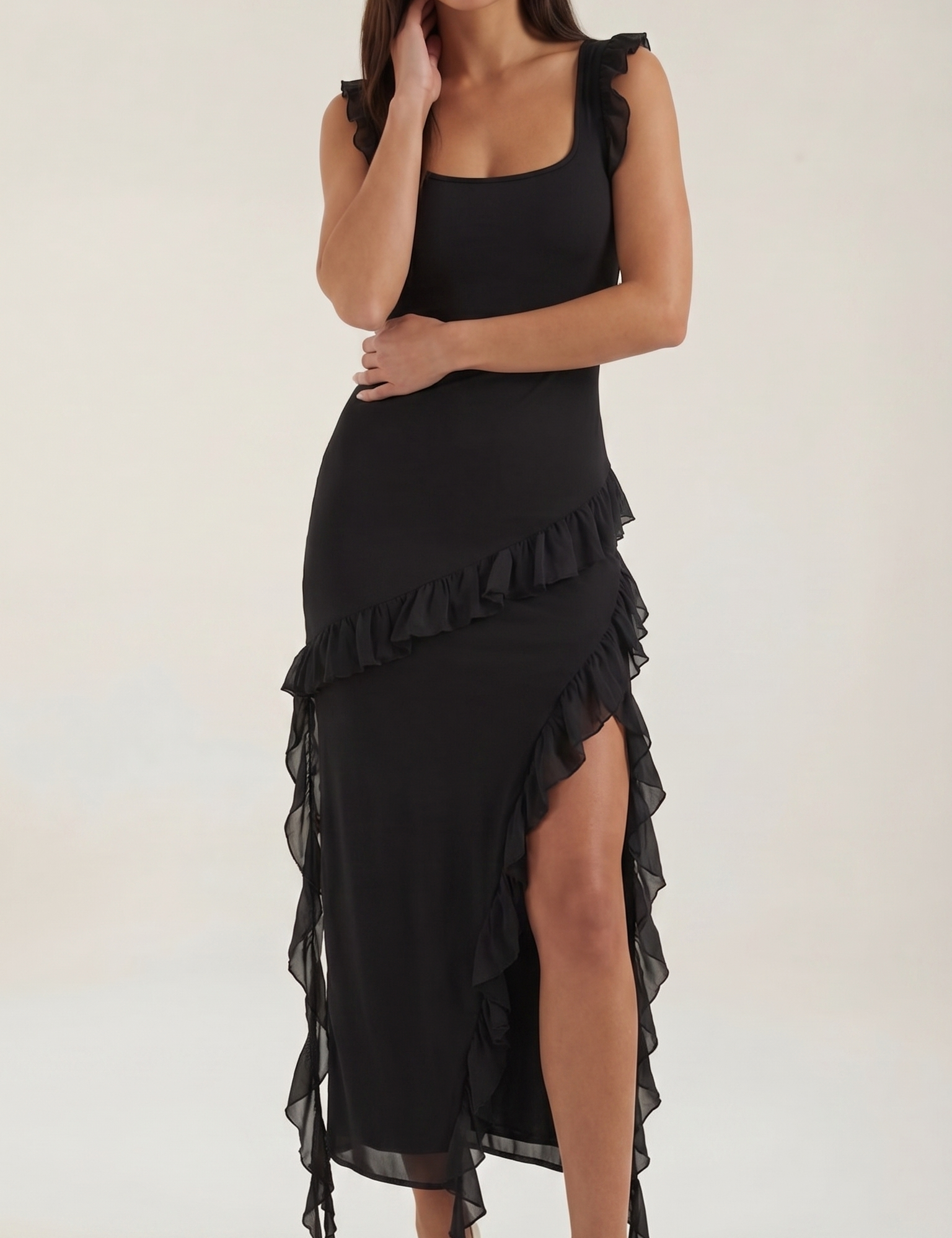 Sukienka maxi Susan z falbanami