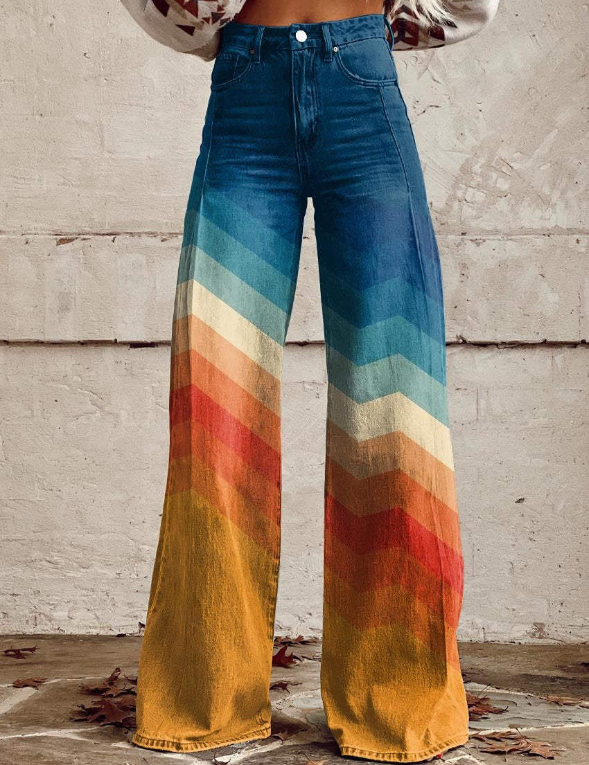 Ania | Eleganckie Spodnie Zygzak