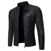 Elegancka skórzana kurtka slim-fit