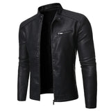 Elegancka skórzana kurtka slim-fit