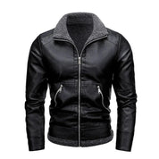 Elegancka Kurtka Skórzana z Fleece