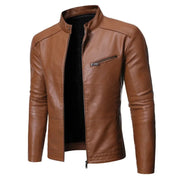Elegancka skórzana kurtka slim-fit