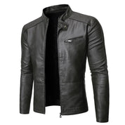 Elegancka skórzana kurtka slim-fit