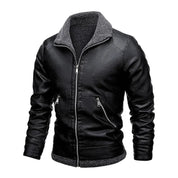 Elegancka Kurtka Skórzana z Fleece