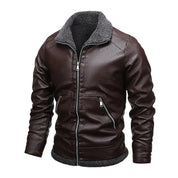 Elegancka Kurtka Skórzana z Fleece