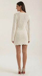Sukienka mini Corinne w stylu szydełkowym