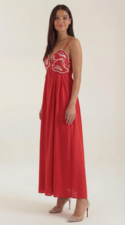 Sukienka maxi Deborah z motywem ryby