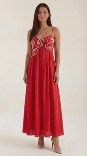 Sukienka maxi Deborah z motywem ryby
