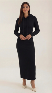 Marilyn Maxi-Jerseykleid mit Kapuze