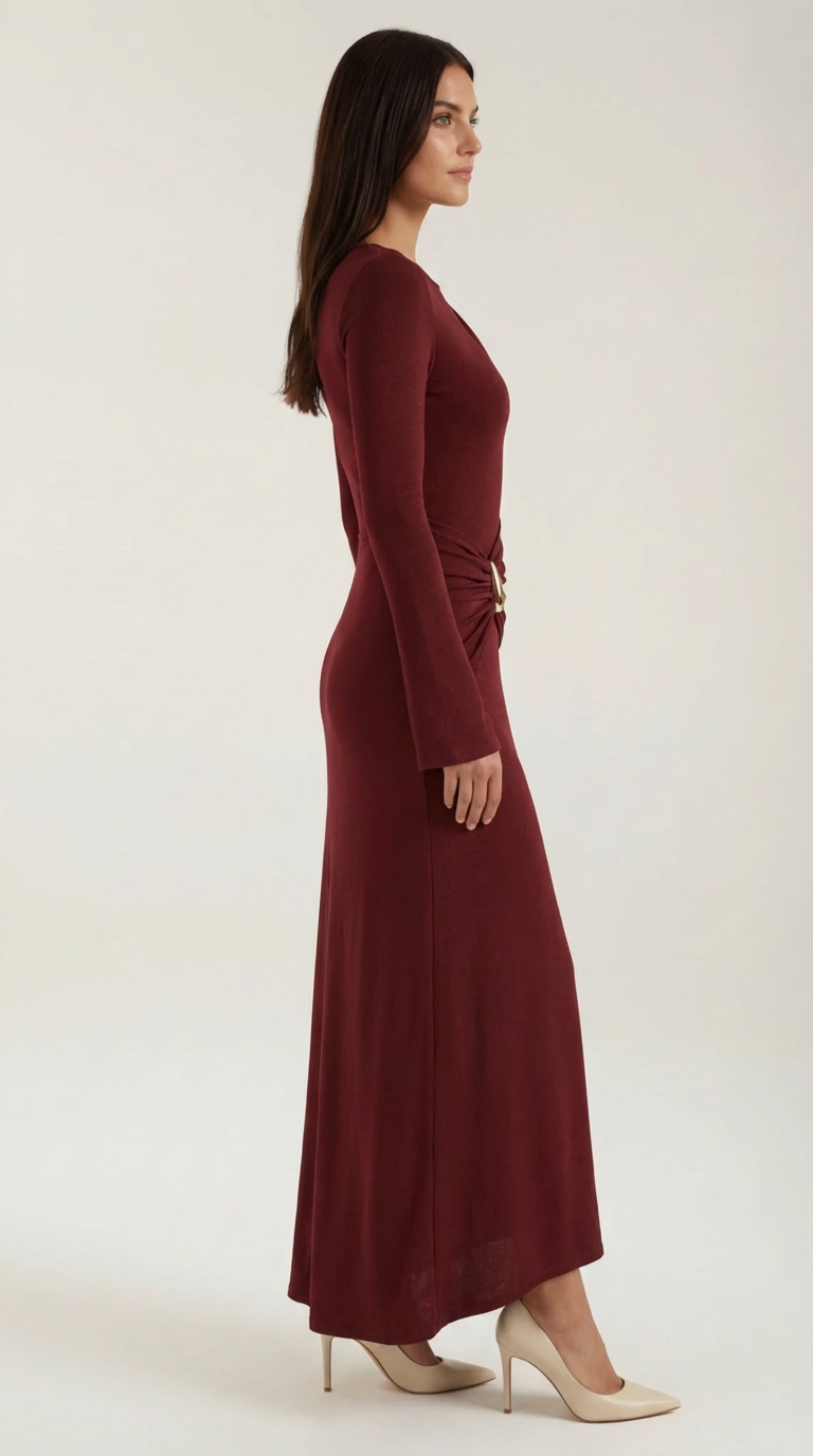 Renee Langarm-Maxikleid