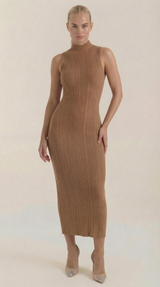 Sukienka maxi Sonia Bodycon z wysokim kołnierzem