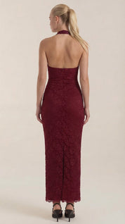 Roxanne Spitzen-Halter-Maxikleid