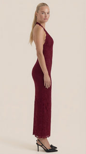 Roxanne Spitzen-Halter-Maxikleid