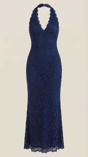 Roxanne Spitzen-Halter-Maxikleid