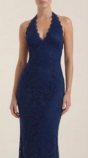 Roxanne Spitzen-Halter-Maxikleid